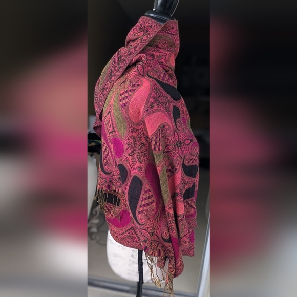 100% PASHMINA Paisley Shawl Scarf - Picture 10 of 16
